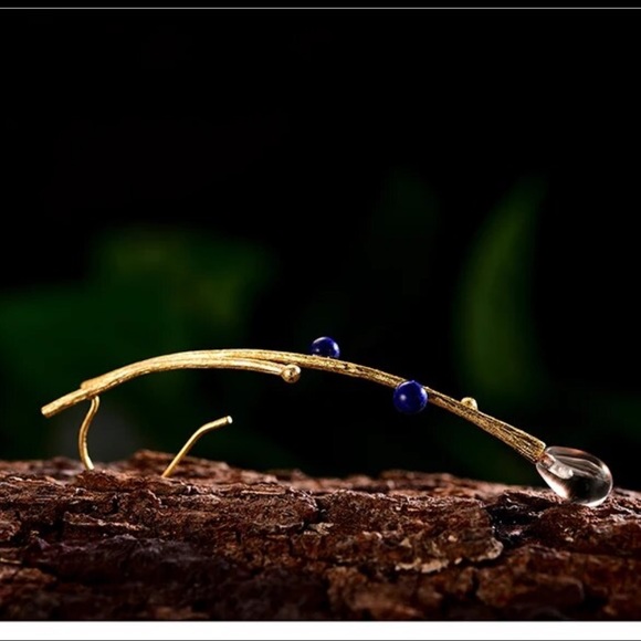 Artisan Handmade Natural Lapis 925 Silver The Zehuva Earrings - Picture 6 of 7